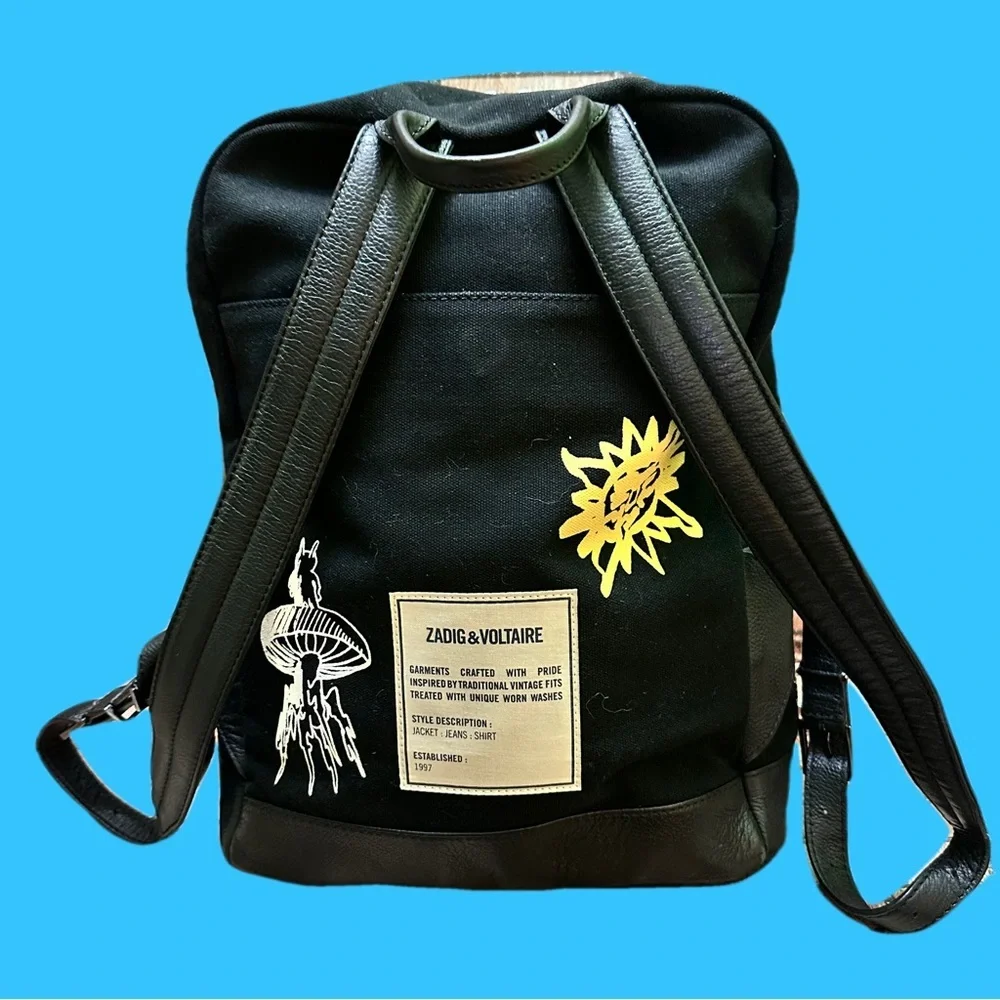 ZADIG & VOLTAIRE Black Graphic Men's Backpack RARE